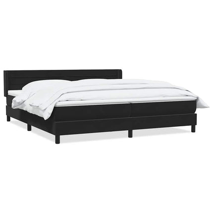 Giroletto a Molle con Materasso Nero 180x210 cm in Velluto