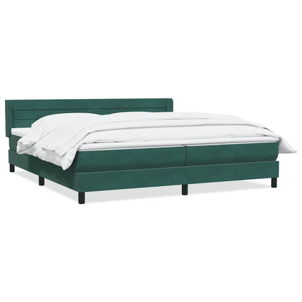 Giroletto a Molle con Materasso Verde Scuro 180x210 cm Velluto