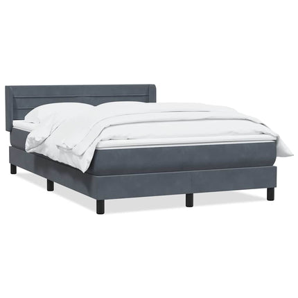 Giroletto a Molle con Materasso Grigio Scuro 160x220 cm Velluto
