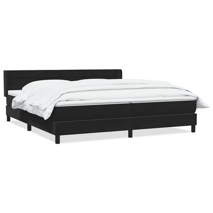 Giroletto a Molle con Materasso Nero 200x220 cm in Velluto
