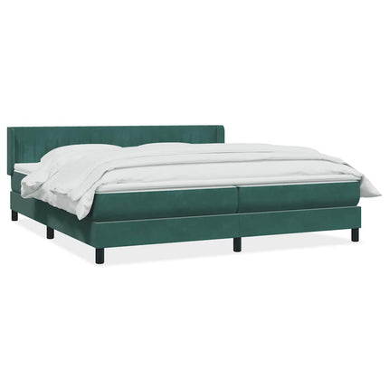 Giroletto a Molle con Materasso Verde Scuro 180x210 cm Velluto