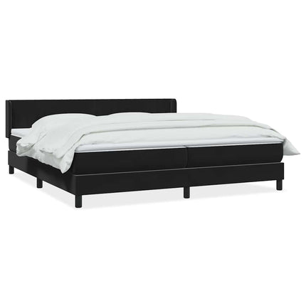 Giroletto a Molle con Materasso Nero 180x220 cm in Velluto