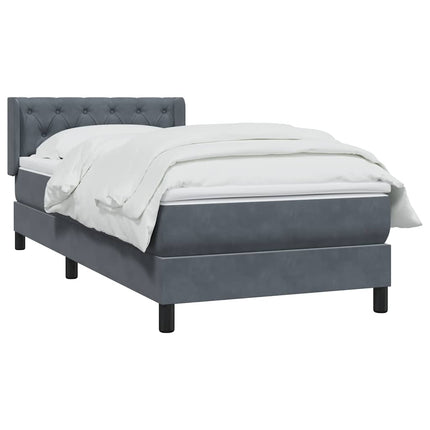 Giroletto a Molle con Materasso Grigio Scuro 80x210 cm Velluto