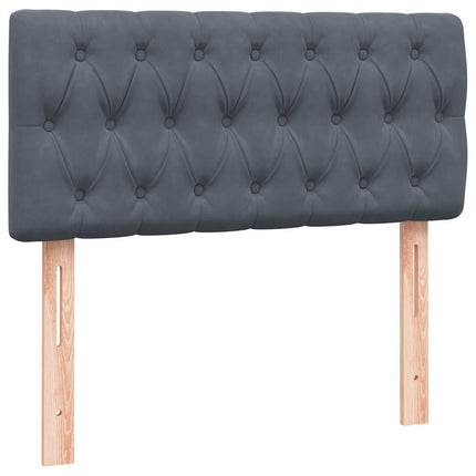Giroletto a Molle con Materasso Grigio Scuro 80x210 cm Velluto