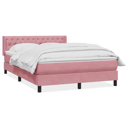 Giroletto a Molle con Materasso Rosa 160x210 cm in Velluto