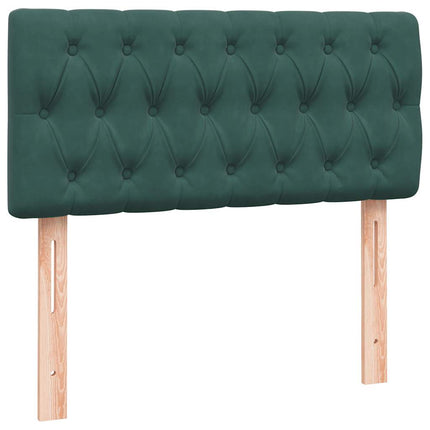 Giroletto a Molle con Materasso Verde Scuro 80x220 cm Velluto