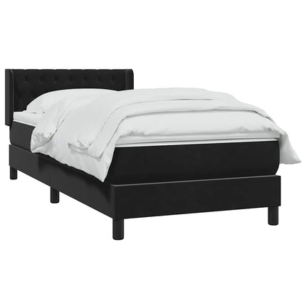 Giroletto a Molle con Materasso Nero 90x220 cm in Velluto