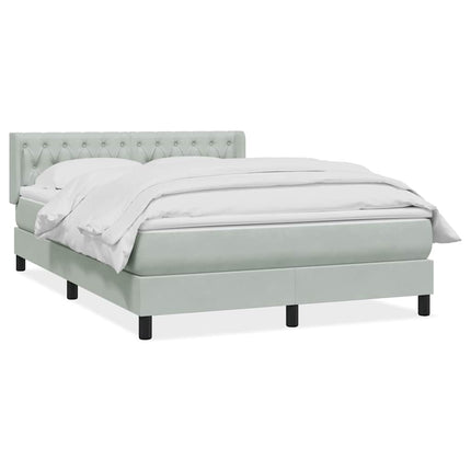 Giroletto a Molle con Materasso Grigio Chiaro 160x220cm Velluto