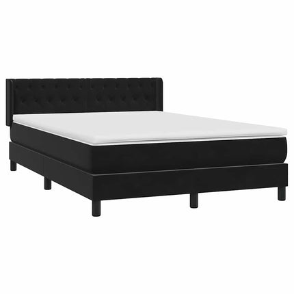 Giroletto a Molle con Materasso Nero 160x220 cm in Velluto