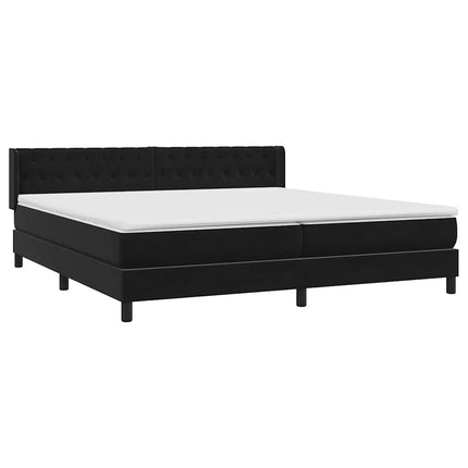 Giroletto a Molle con Materasso Nero 180x220 cm in Velluto