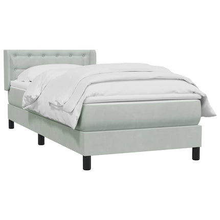 Giroletto a Molle con Materasso Grigio Chiaro 100x210cm Velluto