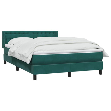 Giroletto a Molle con Materasso Verde Scuro 140x210 cm Velluto