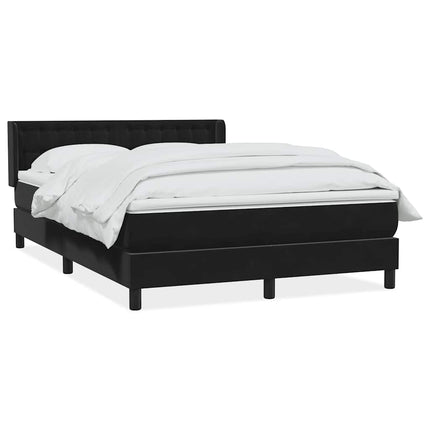 Giroletto a Molle con Materasso Nero 160x210 cm in Velluto
