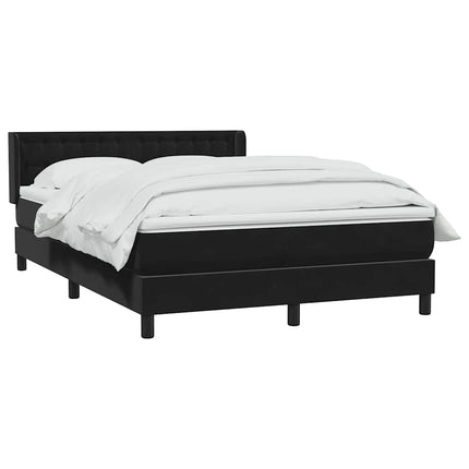 Giroletto a Molle con Materasso Nero 160x210 cm in Velluto
