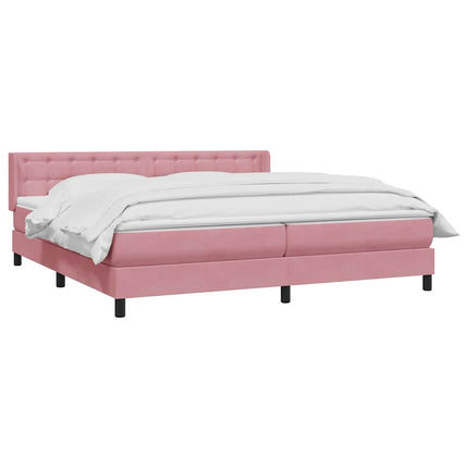 Giroletto a Molle con Materasso Rosa 200x210 cm in Velluto