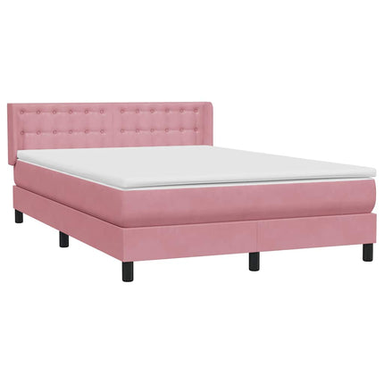 Giroletto a Molle con Materasso Rosa 160x220 cm in Velluto