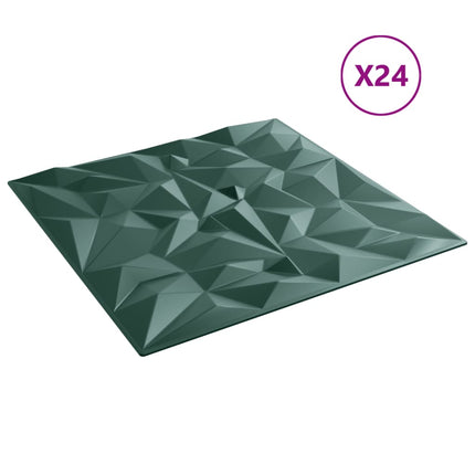 Pannelli Murali 24 pz Verdi 50x50 cm XPS 6 m² Ametista