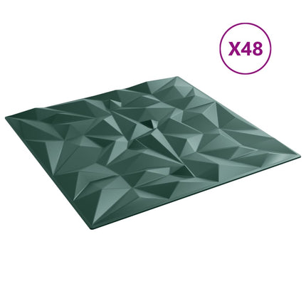 Pannelli Murali 48 pz Verdi 50x50 cm XPS 12 m² Ametista