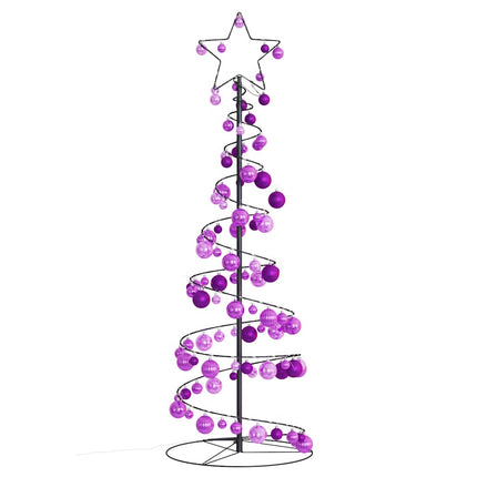 Albero di Natale a LED con Palline 100 LED Bianco Caldo 150 cm