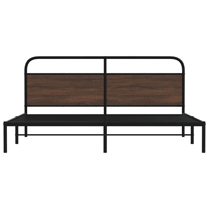 Giroletto senza Materaso in Metallo Rovere Marrone 183x213 cm