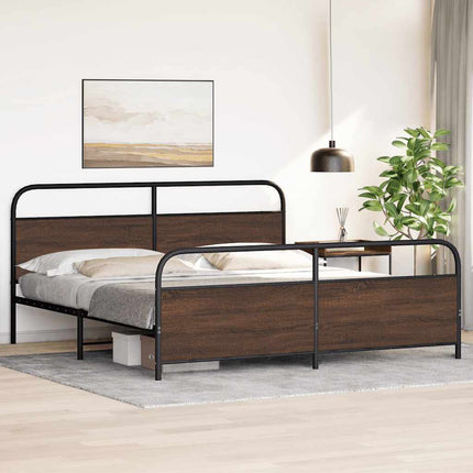 Giroletto senza Materaso in Metallo Rovere Marrone 193x203 cm