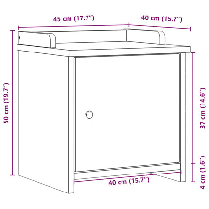 Panca da Corridoio SANDNES Bianca 45x40x50 cm in Legno di Pino