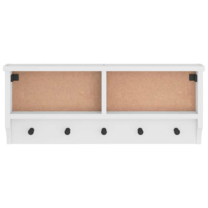 Appendiabiti da Parete SANDNES Bianco 87x12x35 cm Legno di Pino