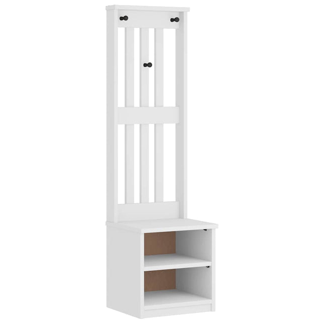 Albero da Ingresso SANDENS Bianco 45x40x159,5 cm Legno di Pino