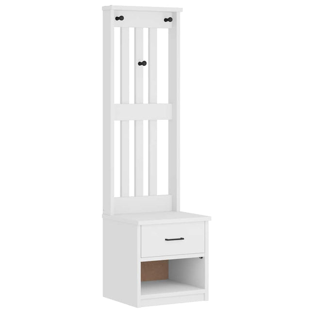 Albero da Ingresso SANDENS Bianco 45x40x159,5 cm Legno di Pino