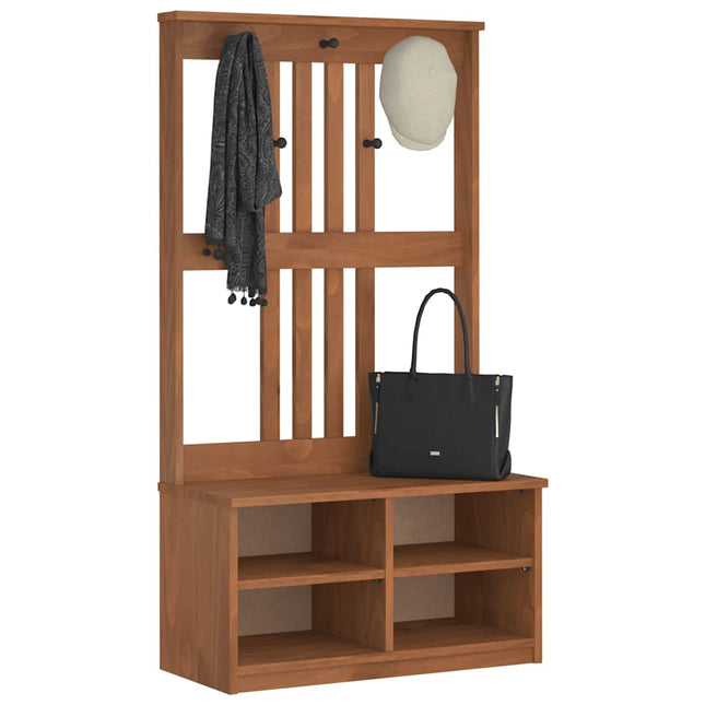 Albero da Ingresso SANDENS 87x40x159,5 cm in Legno di Pino