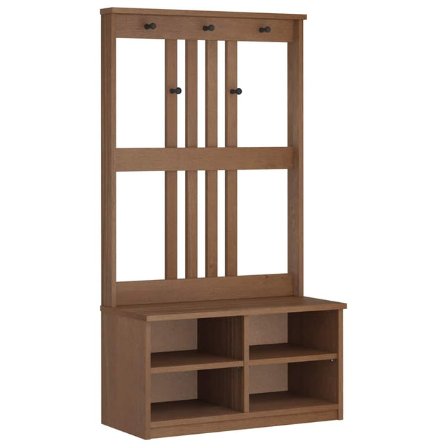 Albero da Ingresso SANDENS 87x40x159,5 cm in Legno di Pino