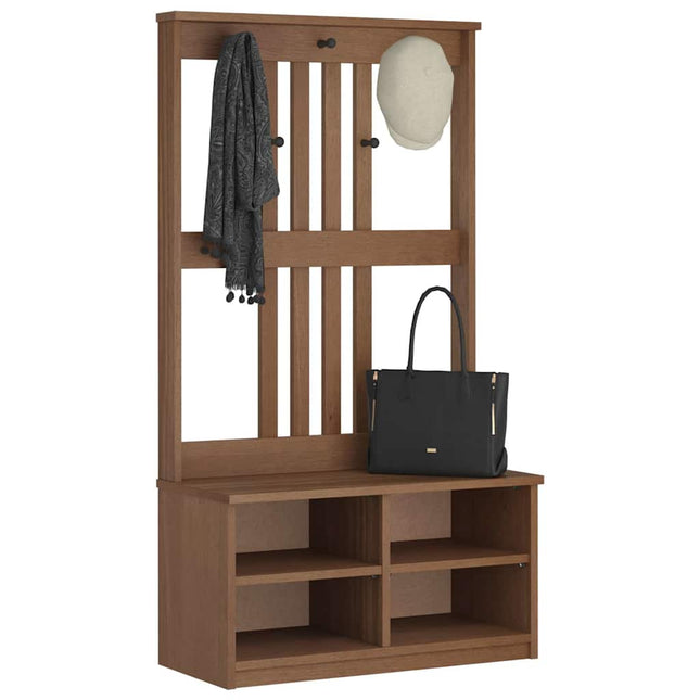 Albero da Ingresso SANDENS 87x40x159,5 cm in Legno di Pino