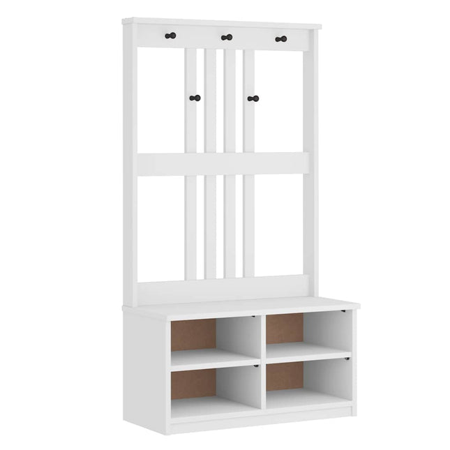 Albero da Ingresso SANDENS Bianco 87x40x159,5 cm Legno di Pino