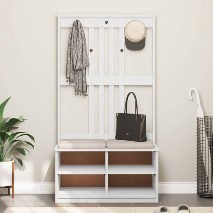 Albero da Ingresso SANDENS Bianco 87x40x159,5 cm Legno di Pino