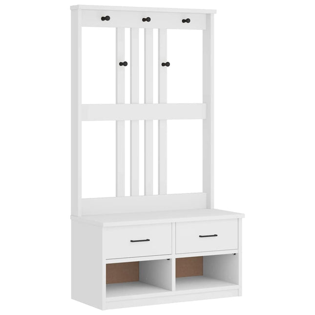 Albero da Ingresso SANDENS Bianco 87x40x159,5 cm Legno di Pino