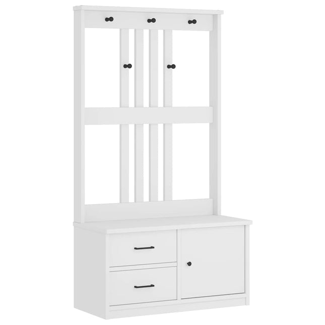 Albero da Ingresso SANDENS Bianco 87x40x159,5 cm Legno di Pino