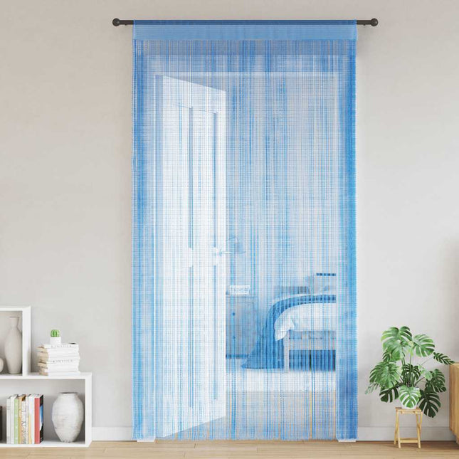 Tende a Filo 2 pz Azzurro 100x250 cm
