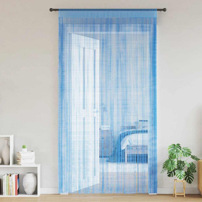 Tende a Filo 2 pz Azzurro 140x250 cm