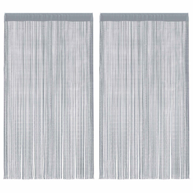 Tende a Filo 2 pz Grigio Chiaro 100x250 cm