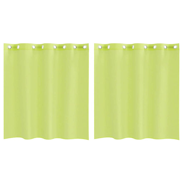 Tende in Voile con Occhielli 2 pz Verde Mela 140x140 cm