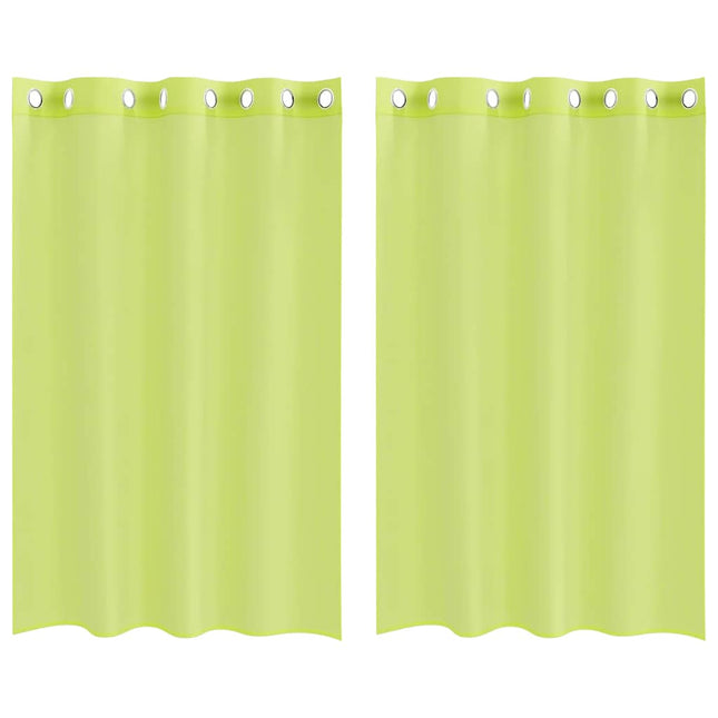 Tende in Voile con Occhielli 2 pz Verde Mela 140x175 cm