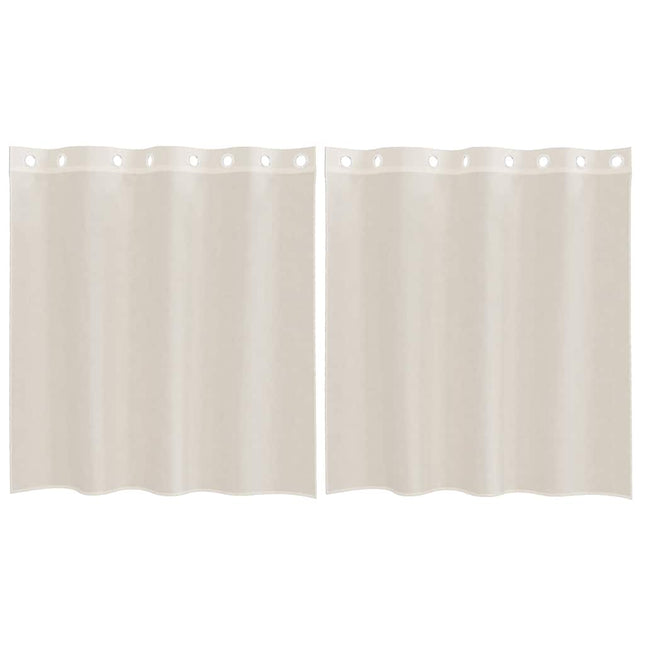 Tende in Voile con Occhielli 2 pz Crema 140x140 cm