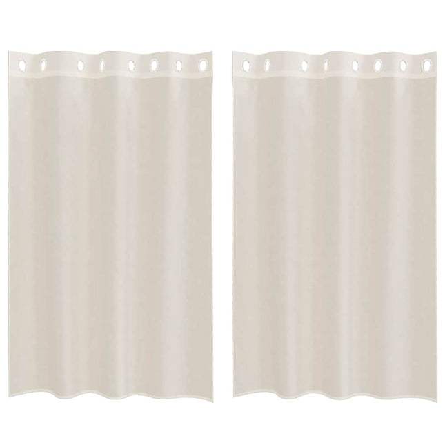 Tende in Voile con Occhielli 2 pz Crema 140x175 cm
