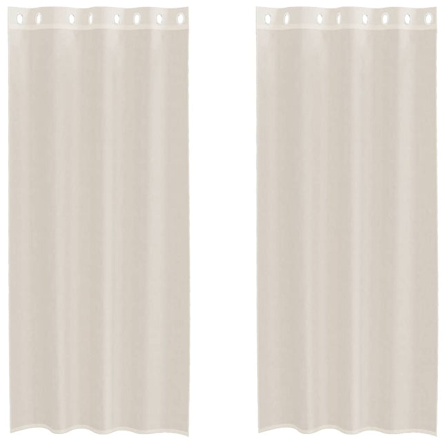 Tende in Voile con Occhielli 2 pz Crema 140x225 cm