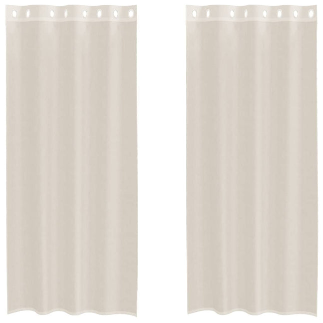 Tende in Voile con Occhielli 2 pz Crema 140x245 cm