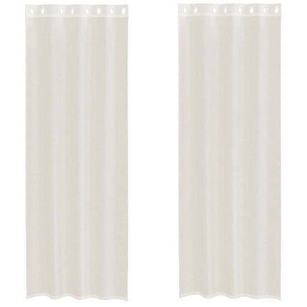 Tende in Voile con Occhielli 2 pz Crema 140x260 cm