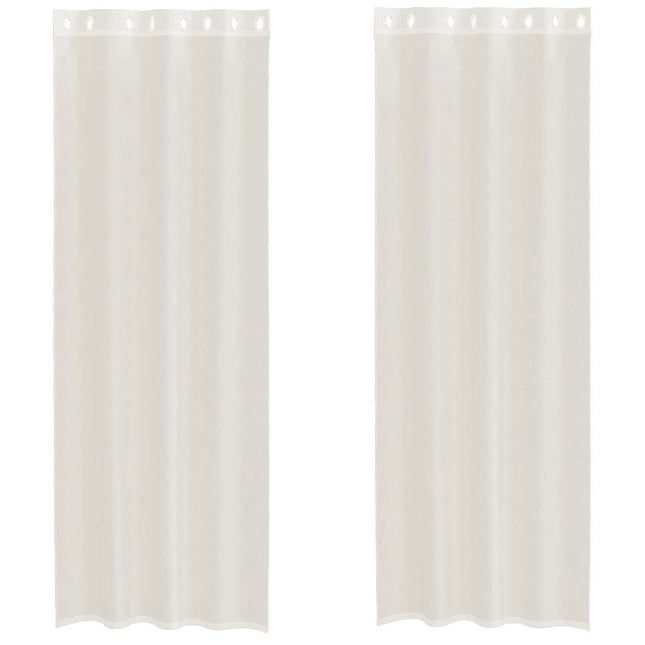 Tende in Voile con Occhielli 2 pz Crema 140x260 cm