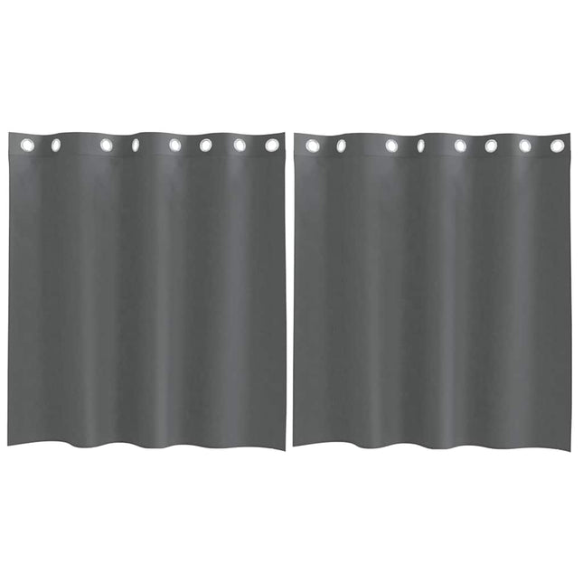 Tende in Voile con Occhielli 2 pz Grigio Scuro 140x140 cm
