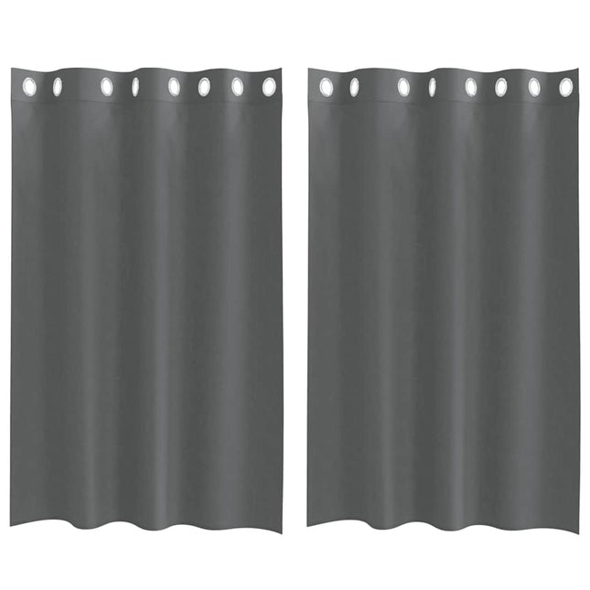 Tende in Voile con Occhielli 2 pz Grigio Scuro 140x175 cm