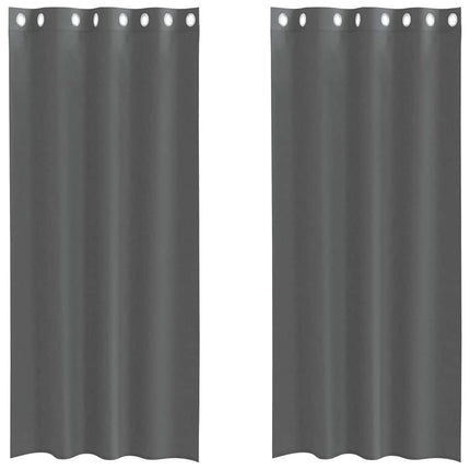 Tende in Voile con Occhielli 2 pz Grigio Scuro 140x245 cm